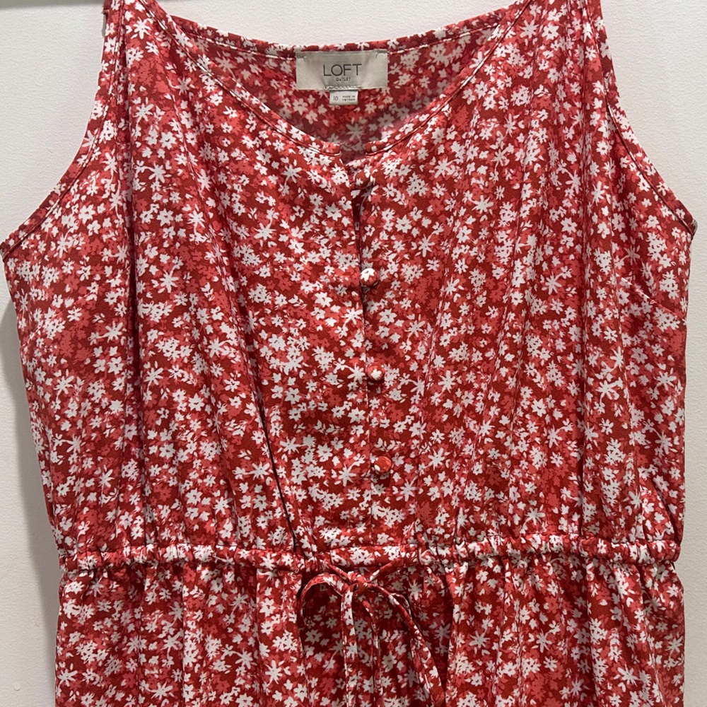 LOFT Scarlet Floral Patterned Blouse
